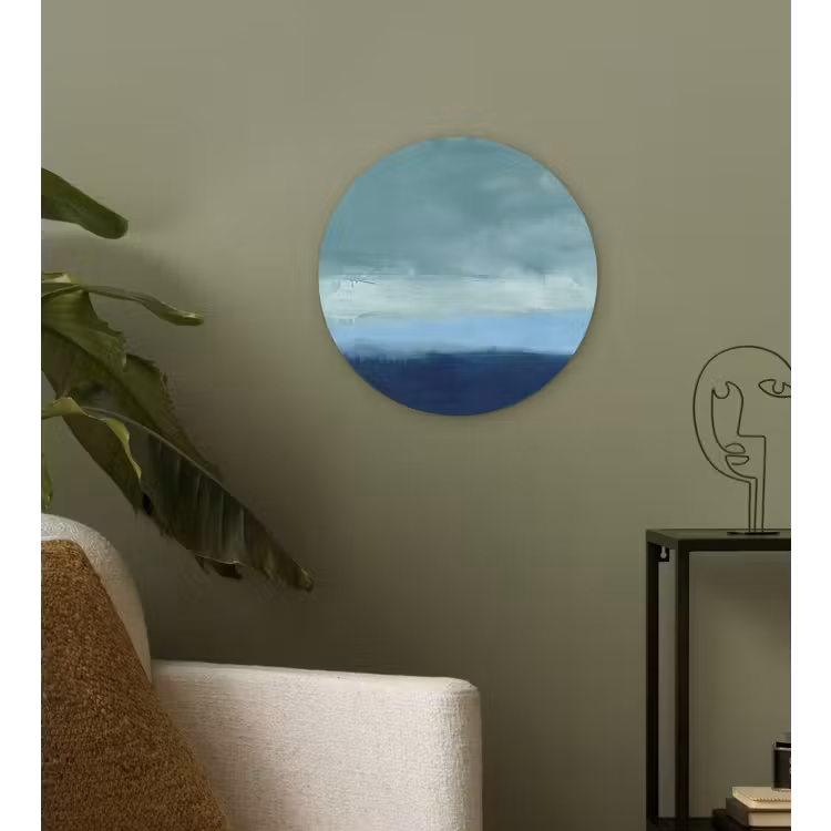 Wandcirkel - Glas - Abstract - Lagen - Rust - Modern - Blauw — 3