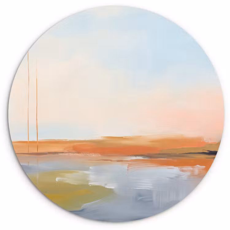 Wandcirkel - Glas - Abstract - Landschap - Horizon - Modern - Kleurrijk — 1