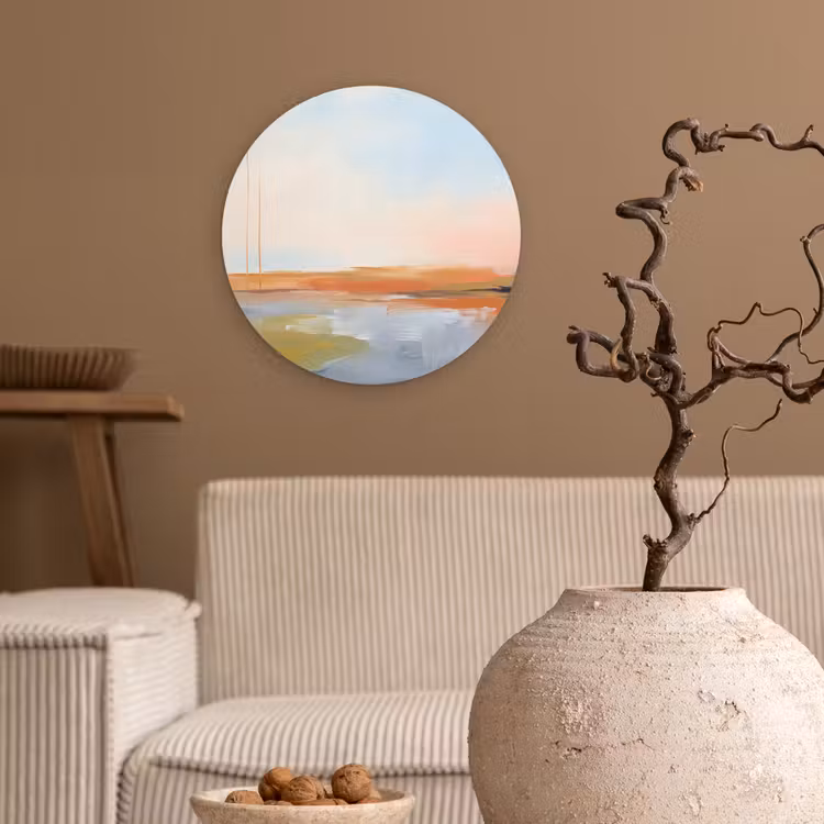 Wandcirkel - Glas - Abstract - Landschap - Horizon - Modern - Kleurrijk — 2