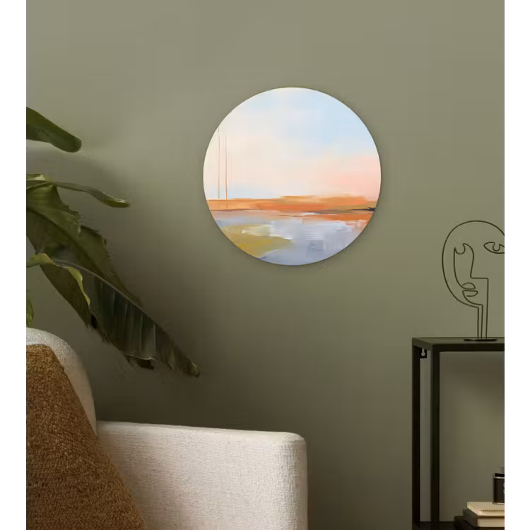 Wandcirkel - Glas - Abstract - Landschap - Horizon - Modern - Kleurrijk — 3
