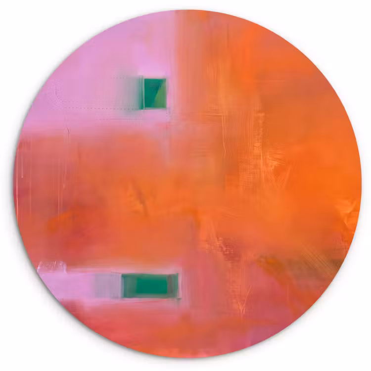 Wandcirkel - Glas - Abstract - Vlakken - Kunst - Modern - Oranje — 1