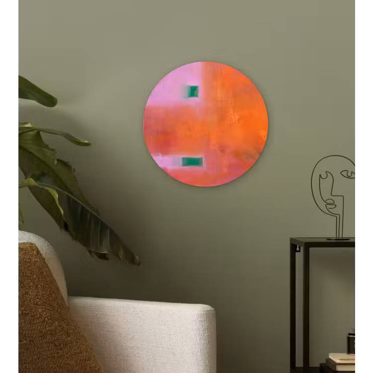 Wandcirkel - Glas - Abstract - Vlakken - Kunst - Modern - Oranje — 3