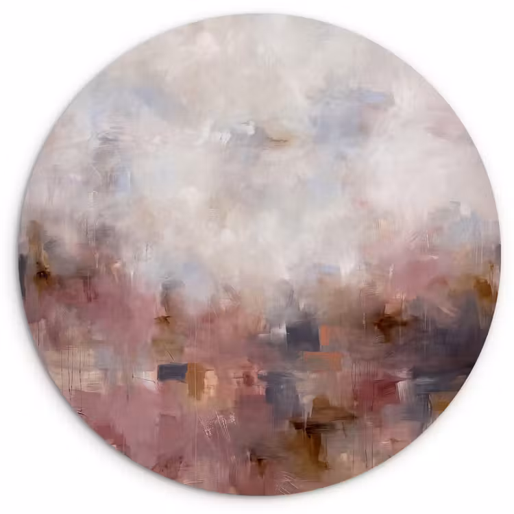 Wandcirkel - Glas - Abstract - Vloeiend - Kunst - Modern - Beige — 1
