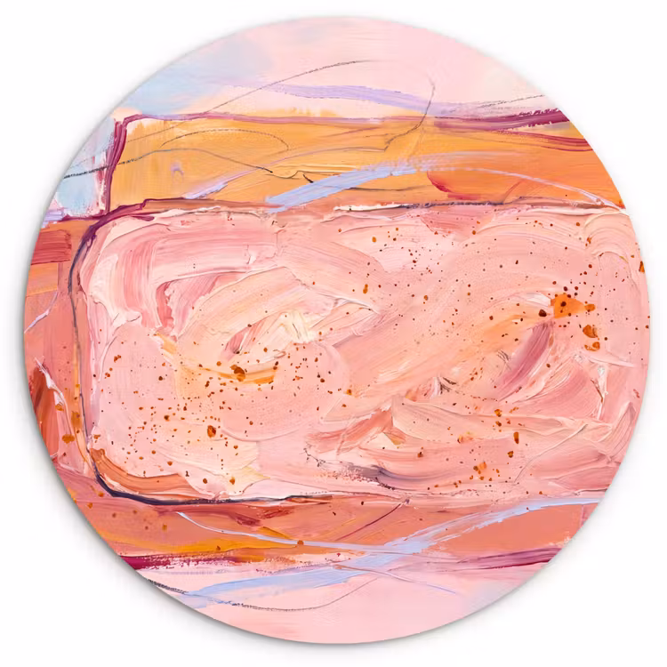 Wandcirkel - Glas - Abstract - Vormen - Modern - Roze — 1