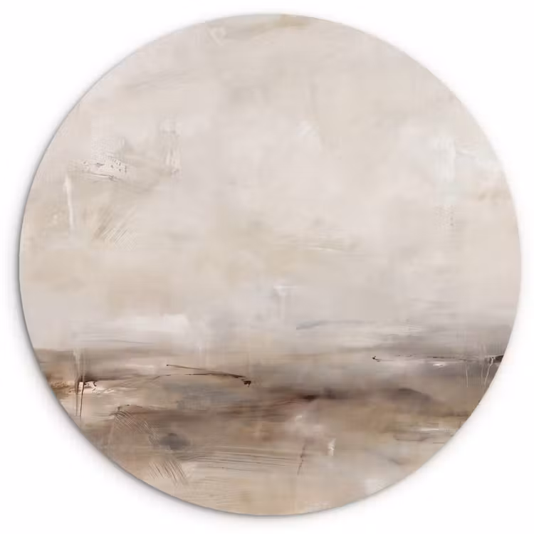 Wandcirkel - Glas - Abstrakt - Landschap - Modern - Beige - Kunst — 1