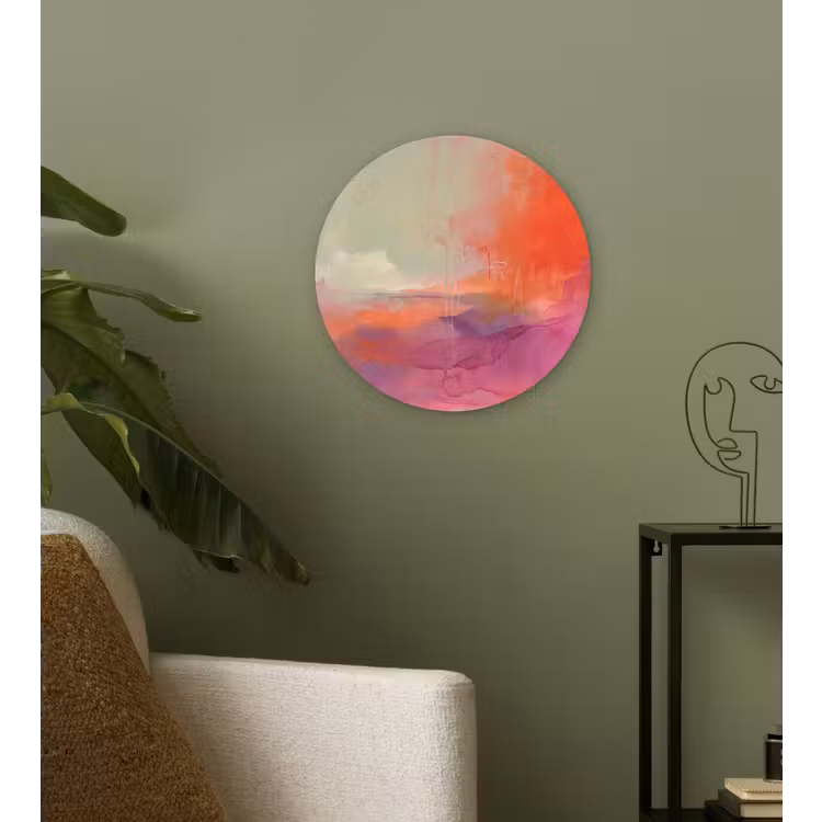 Wandcirkel - Glas - Kunst - Vloeiend - Overgangen - Oranje — 3