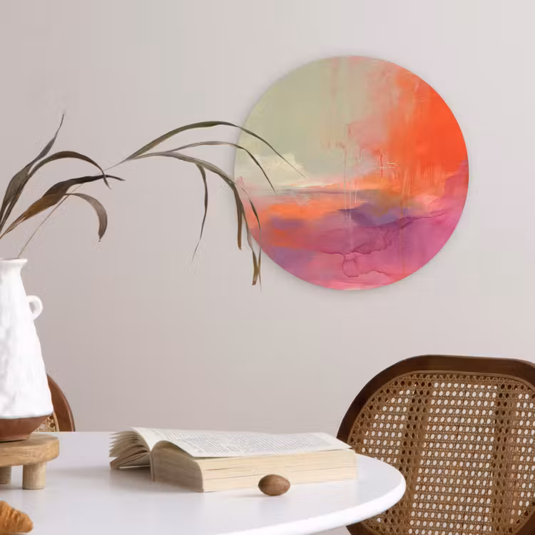 Wandcirkel - Glas - Kunst - Vloeiend - Overgangen - Oranje — 4
