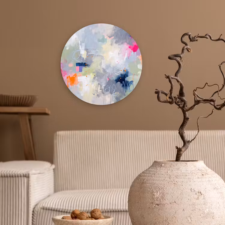 Wandcirkel - Glas - Abstract - Kleurrijk - Modern - Kunst — 2