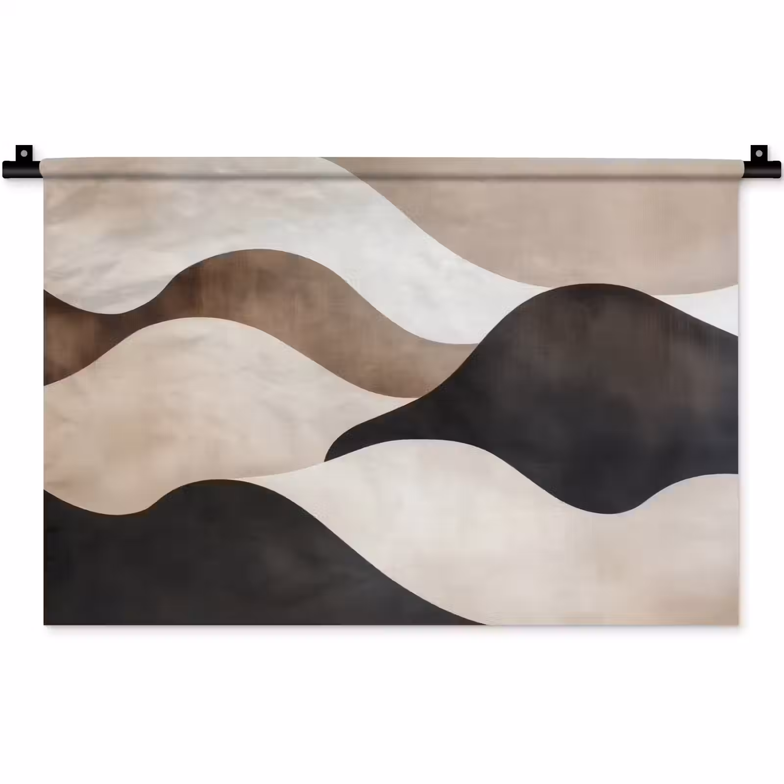 Wandkleed - Golven - Abstract - Beige — 1