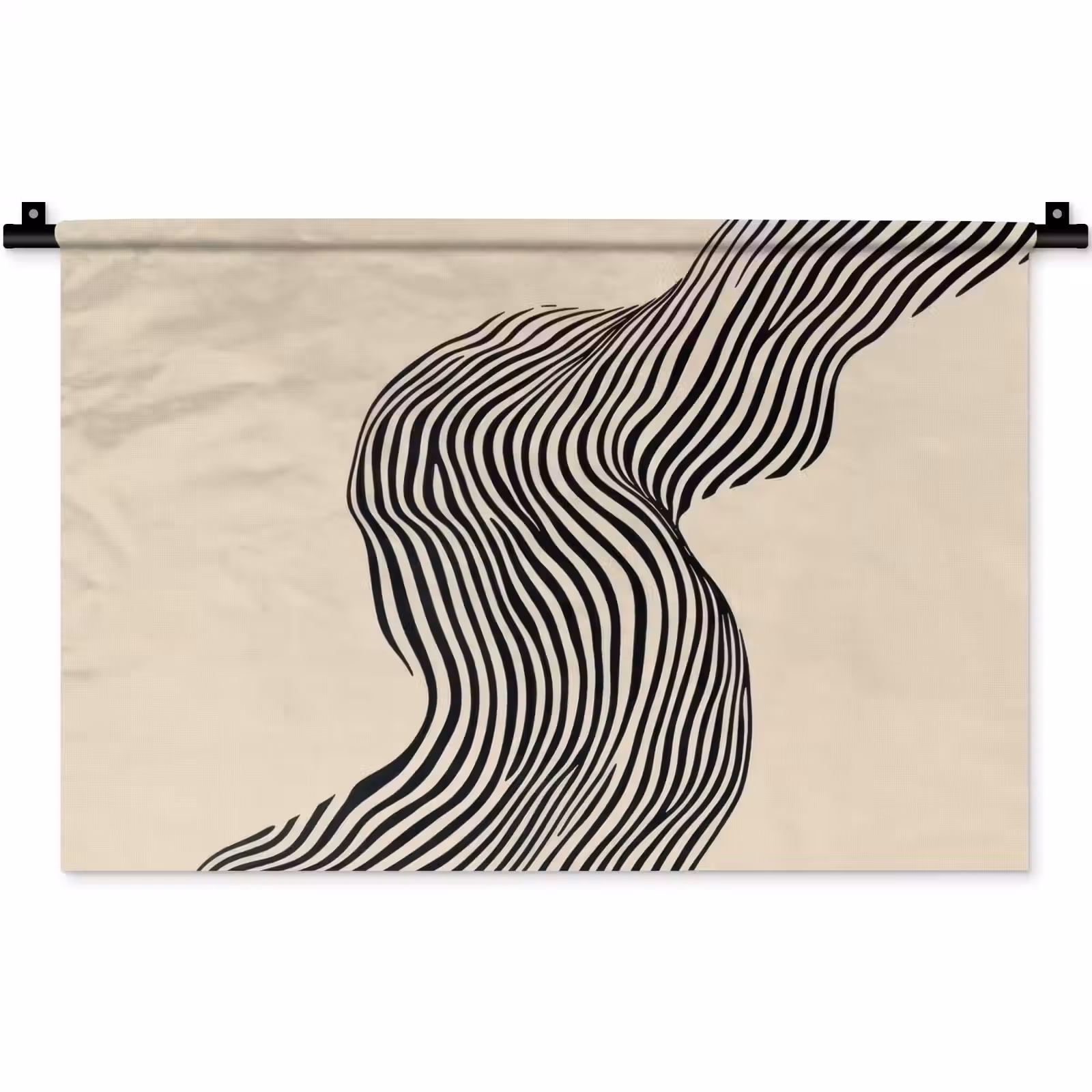 Wandkleed - Golvend - Lijnen - Abstract - Silhouet — 1