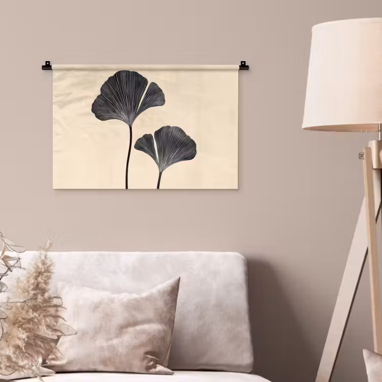 Wandkleed - Bladeren - Minimalistisch - Zwart — 2