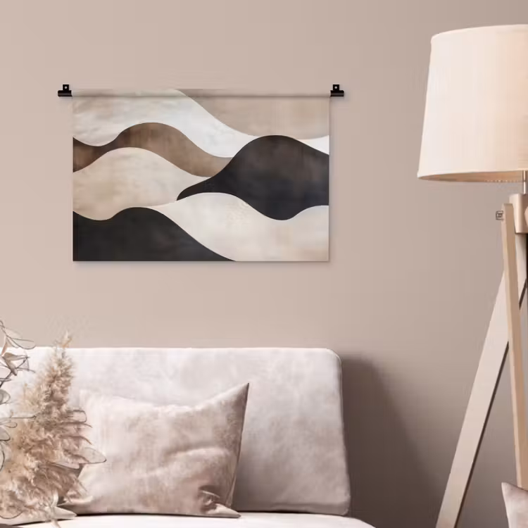 Wandkleed - Golven - Abstract - Beige — 2