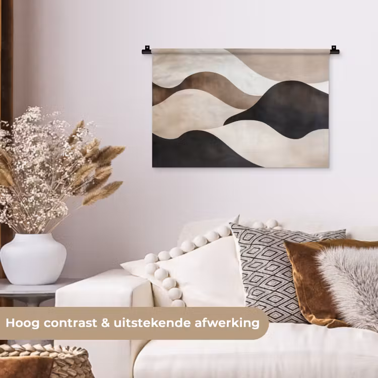 Wandkleed - Golven - Abstract - Beige — 4