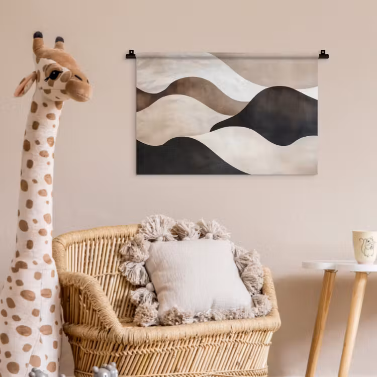 Wandkleed - Golven - Abstract - Beige — 5