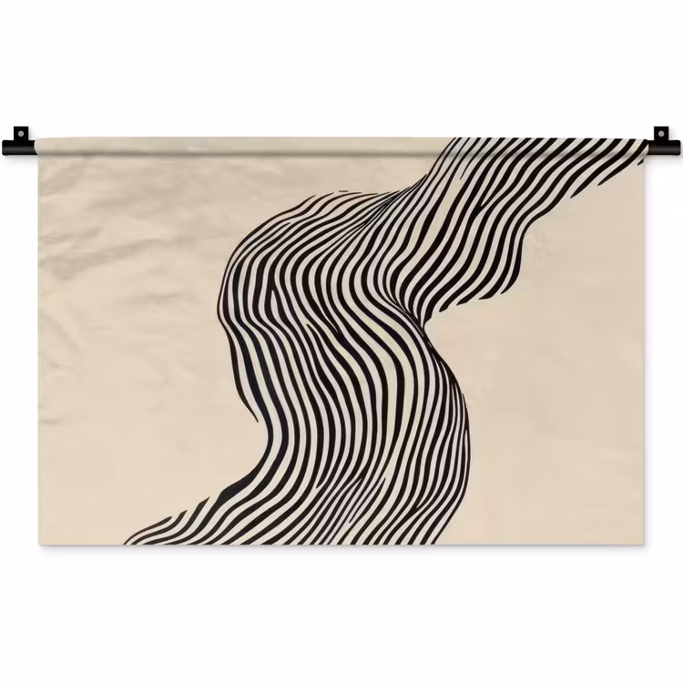 Wandkleed - Golvend - Lijnen - Abstract - Silhouet — 1