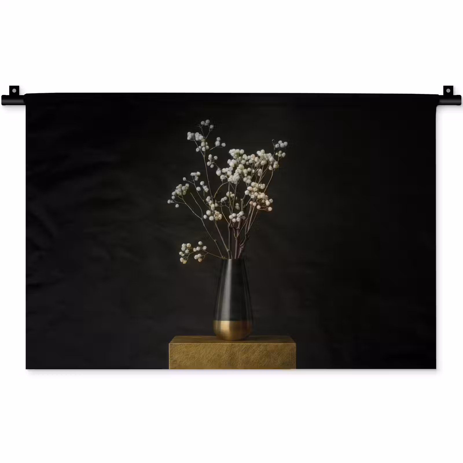Wandkleed - Bloembollen - Wit - Vaas - Minimalistisch — 1