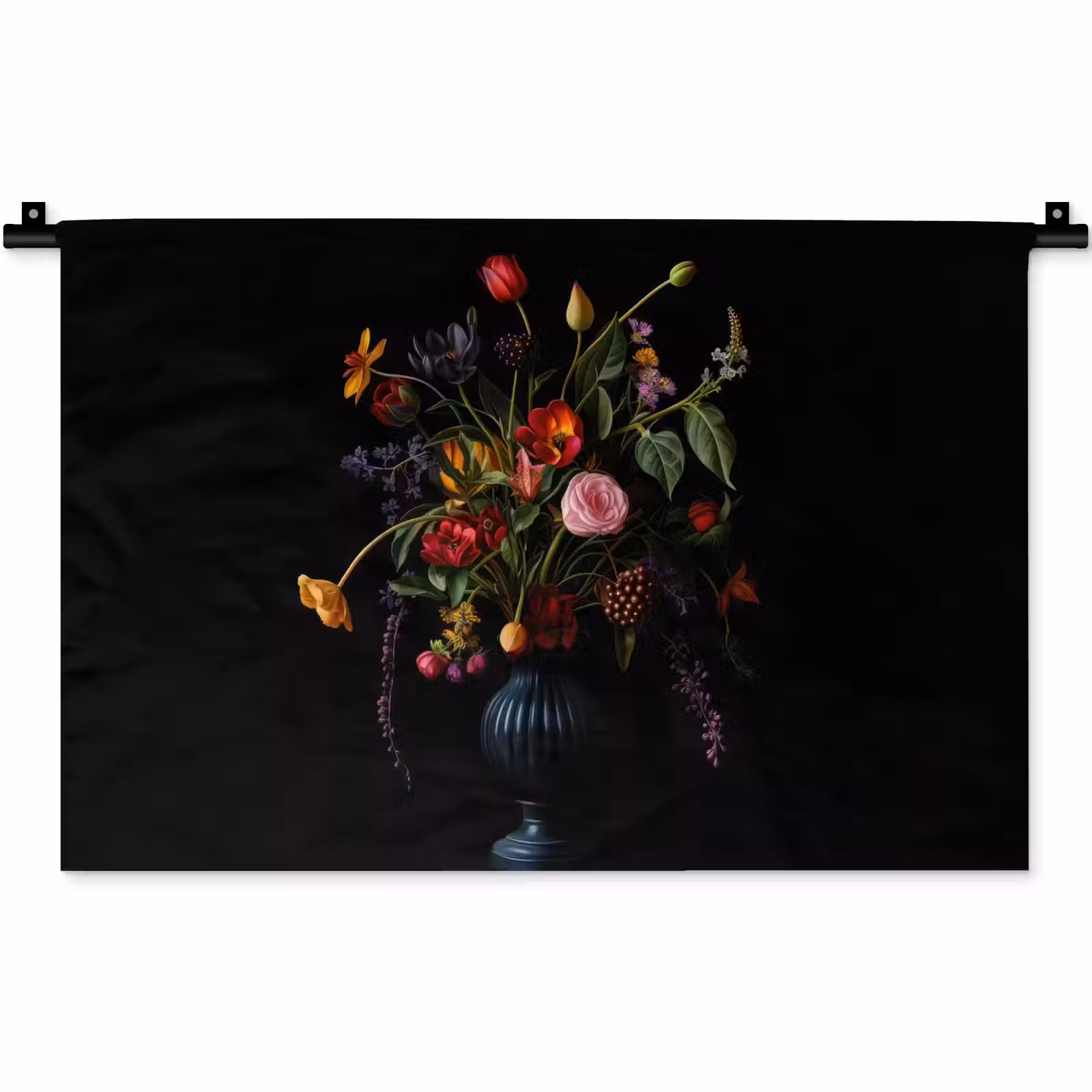 Wandkleed - Bloemen - Bessen - Klassiek — 1