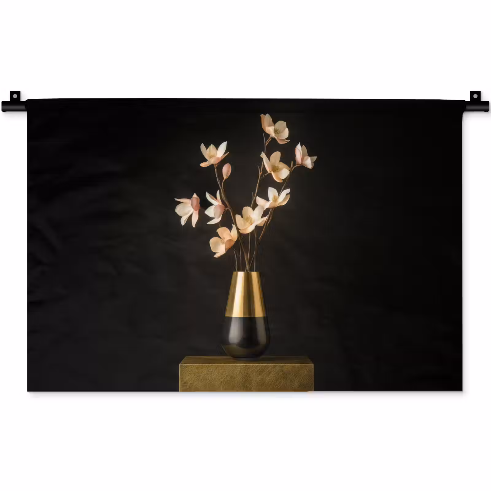 Wandkleed - Sierlijk - Boeket - Goud - Vaas — 1