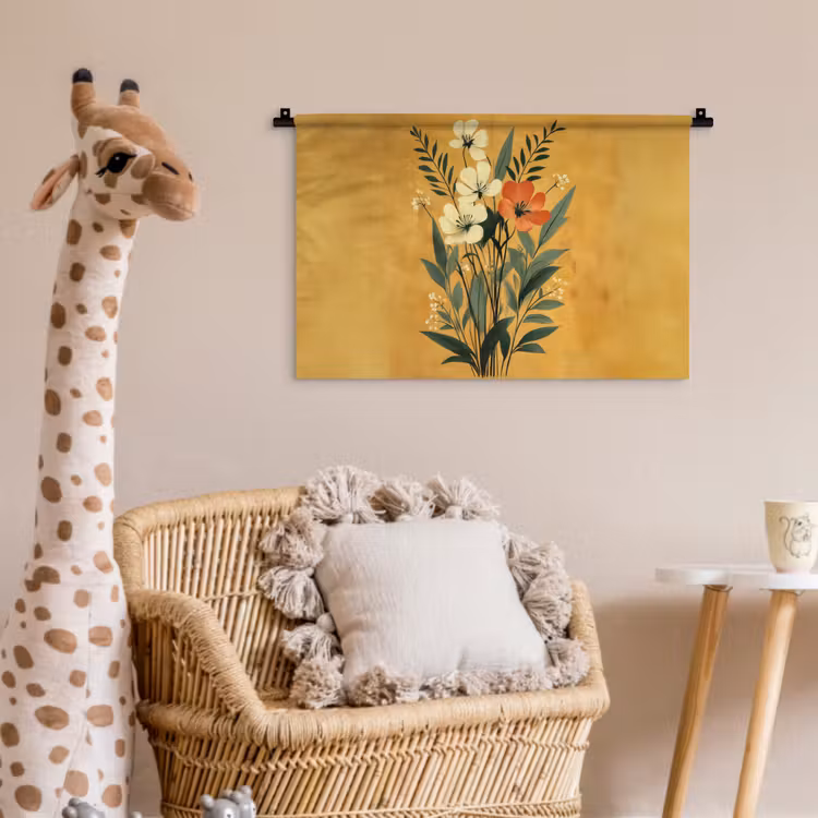 Wandkleed - Bladeren - Boeket - Bloemen - Geel — 5