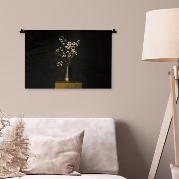 Wandkleed - Bloembollen - Wit - Vaas - Minimalistisch — 2