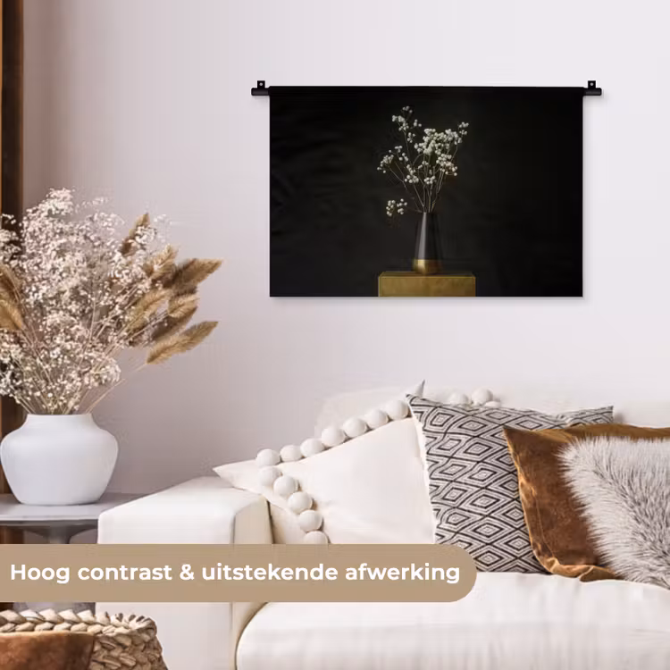 Wandkleed - Bloembollen - Wit - Vaas - Minimalistisch — 4