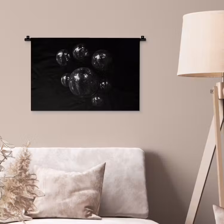 Wandkleed - Discoballen - Minimalistisch - Zwart — 2
