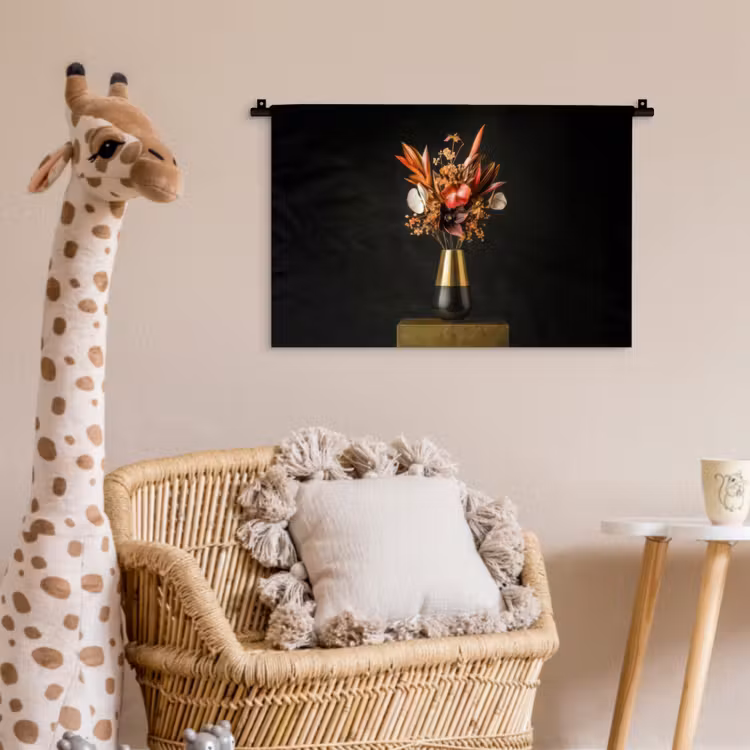 Wandkleed - Exotisch - Boeket - Vaas - Goud — 5