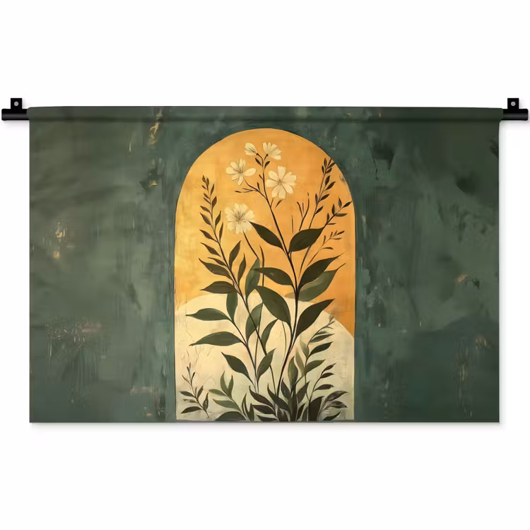 Wandkleed - Plant - Bloemen - Wit — 1