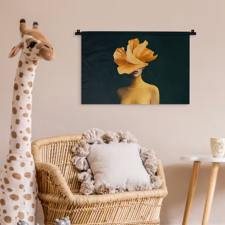 Wandkleed - Vrouw - Hoed - Geel — 5