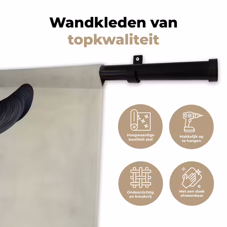 Wandkleed - Zwart - Vrouw - Hoed — 3