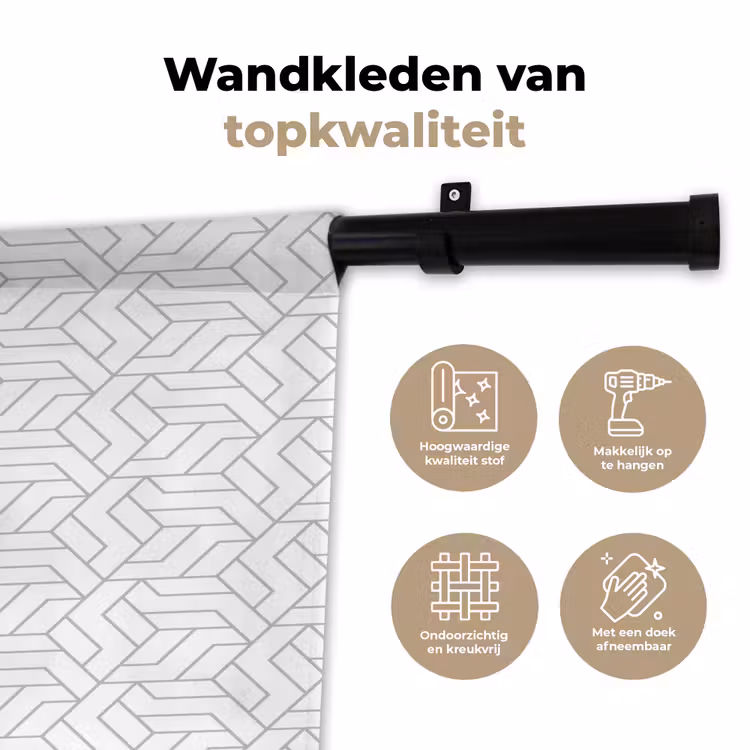Wandkleed - Grafisch - Patroon - Modern - Hexagon — 3
