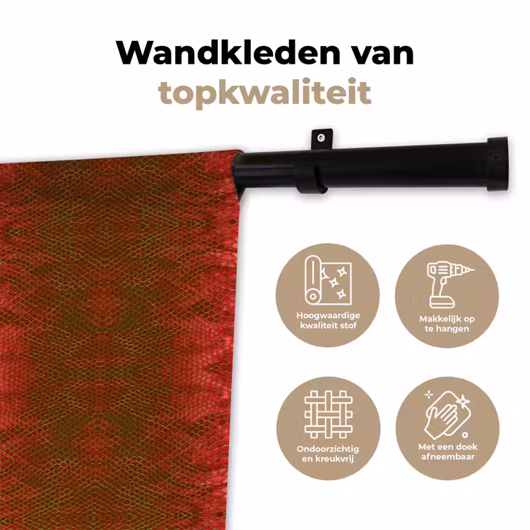 Wandkleed - Slang - Boa - Rood -Groen — 3