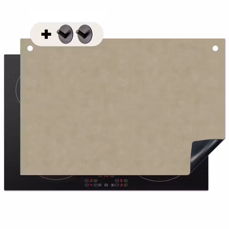 Inductie beschermer en spatscherm (2in1) - Taupekleur - Gewolkt textuur - Natuurlijk — 1
