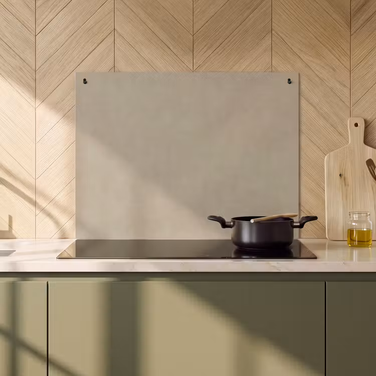 Inductie beschermer en spatscherm (2in1) - Taupekleur - Gewolkt textuur - Natuurlijk — 2
