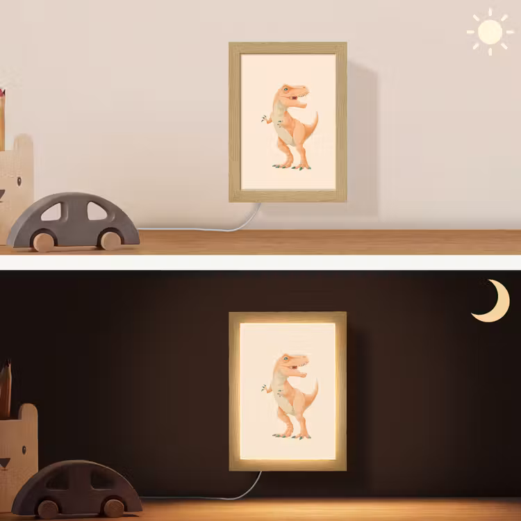 Lightbox - Wandlamp kinderkamer - Dino - T-Rex - Oranje — 4