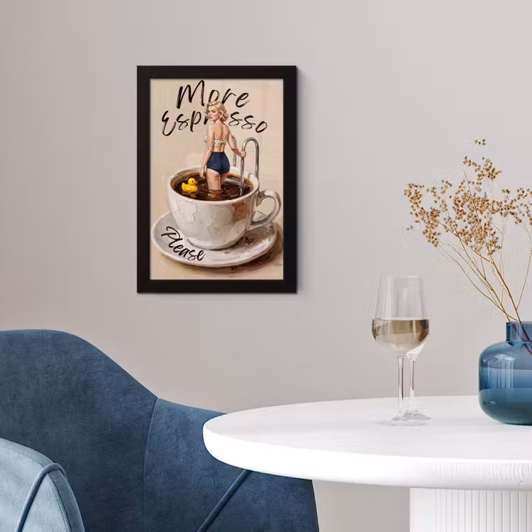 Poster met lijst - Pin Up Koffiekopje Badeend — 4