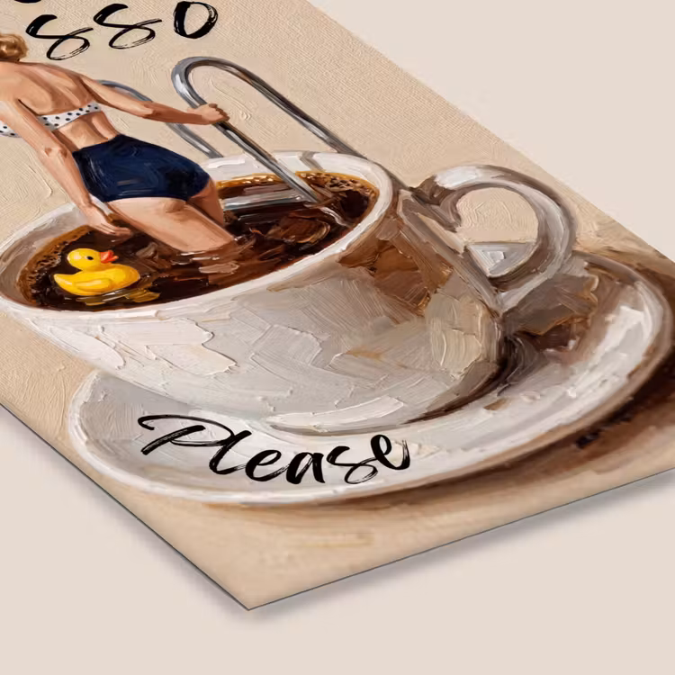 Poster met lijst - Pin Up Koffiekopje Badeend — 7