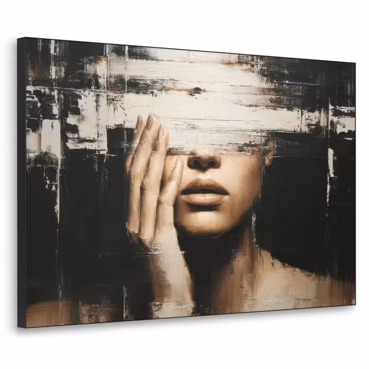 Art Frame - Hand - Gezicht - Strepen - Abstract — 1