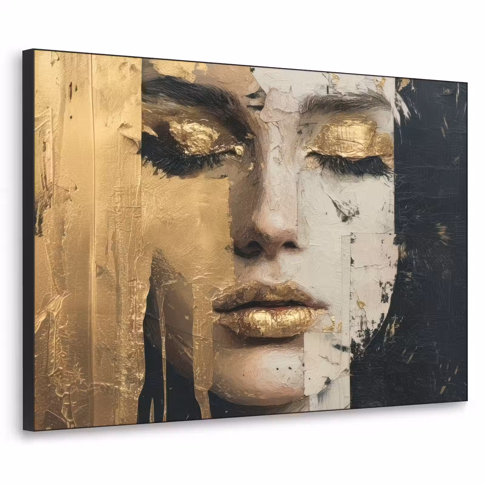 Art Frame - Abstract - Goud - Gezicht - Lippen — 1
