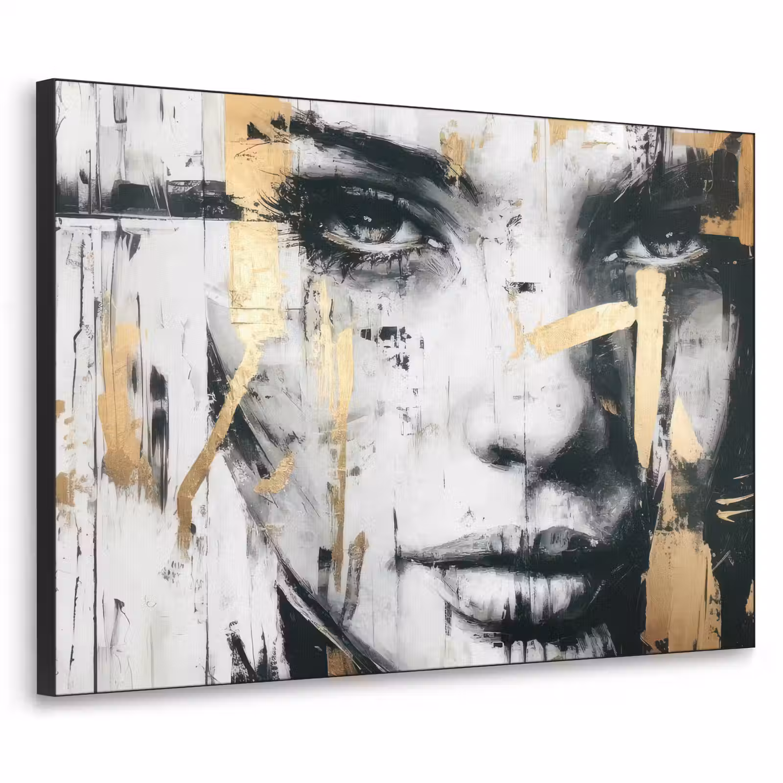 Art Frame - Portret - Vrouw - Penseelstreken - Goud — 1