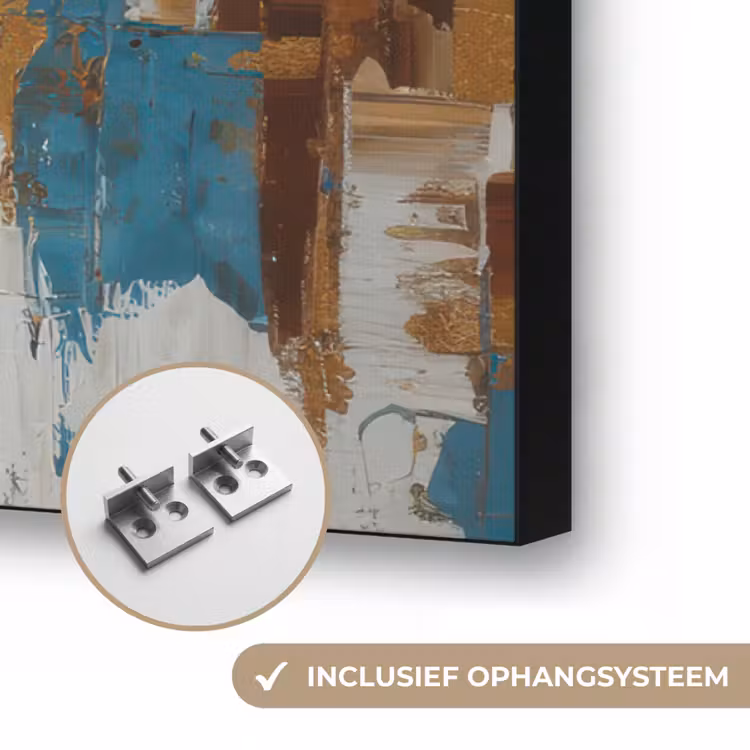 Art Frame - Abstract - Penseelstreken - Blauw - Gezicht — 6