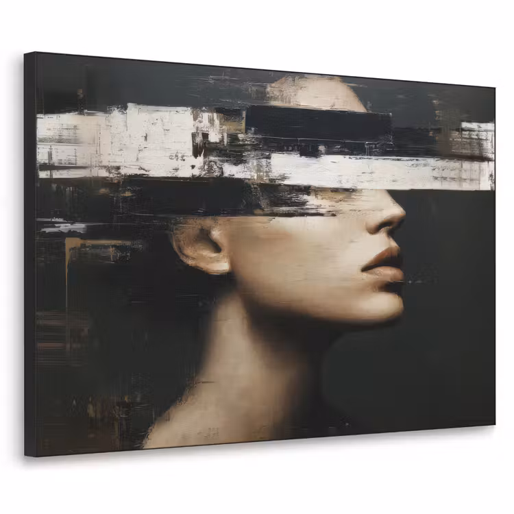 Art Frame - Gezicht - Vrouw - Zwart - Abstract — 1