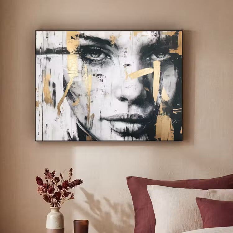 Art Frame - Portret - Vrouw - Penseelstreken - Goud — 3