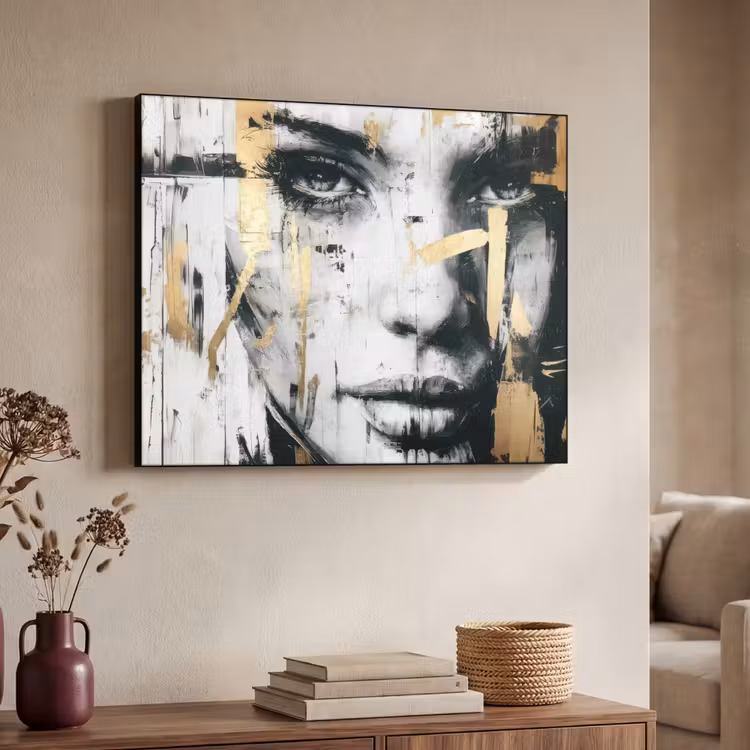 Art Frame - Portret - Vrouw - Penseelstreken - Goud — 7