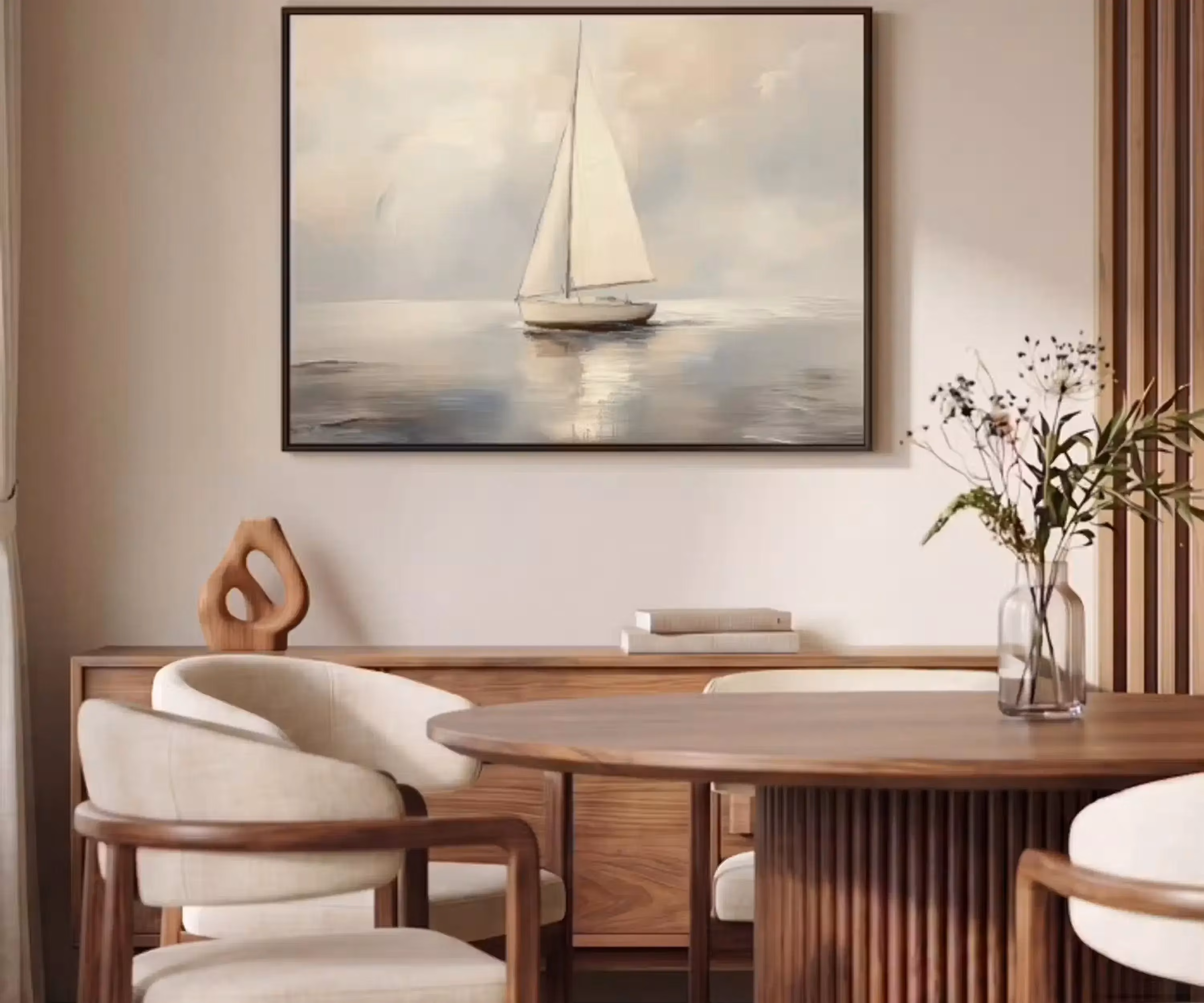 Canvas schilderij - Zeilschip - Zee - Bewolkt