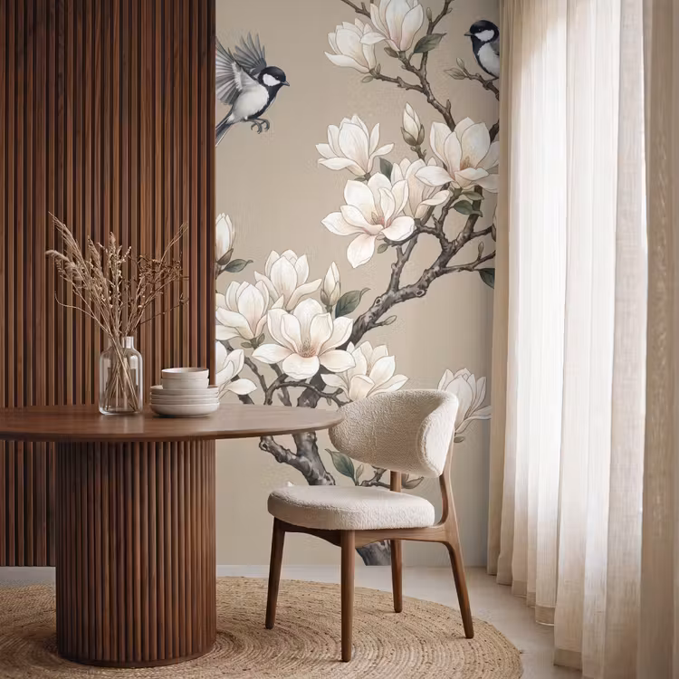 Behang - Oosters - Vogels - Beige — 4
