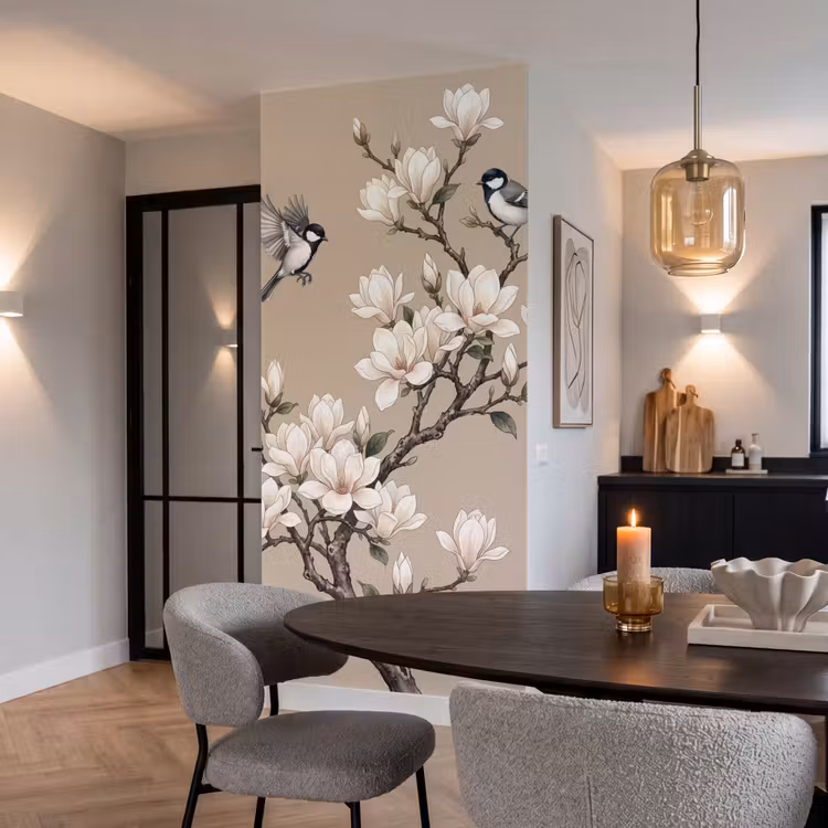 Behang - Oosters - Vogels - Beige — 5