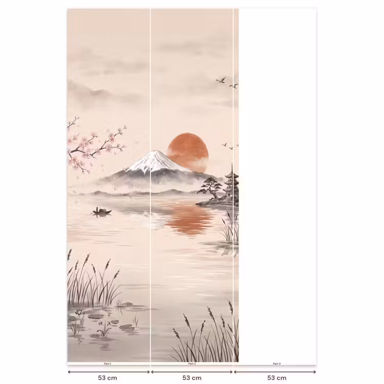 Behang - Fuji Pagode Zonsondergang — 6