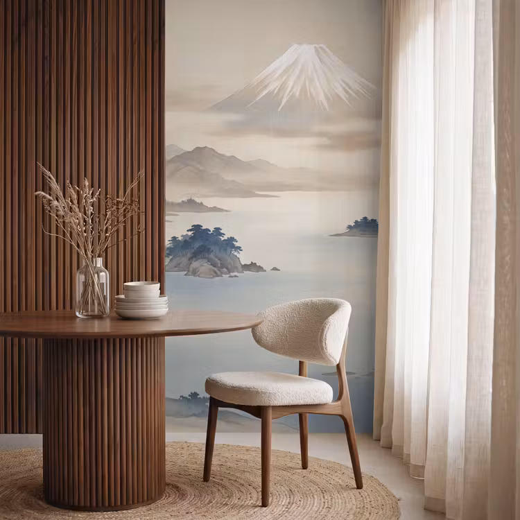 Behang - Japans - Landschap - Beige — 4