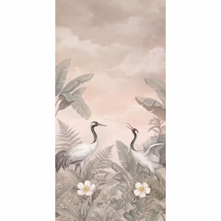 Behang - Kraanvogels - Natuur - Roze — 2